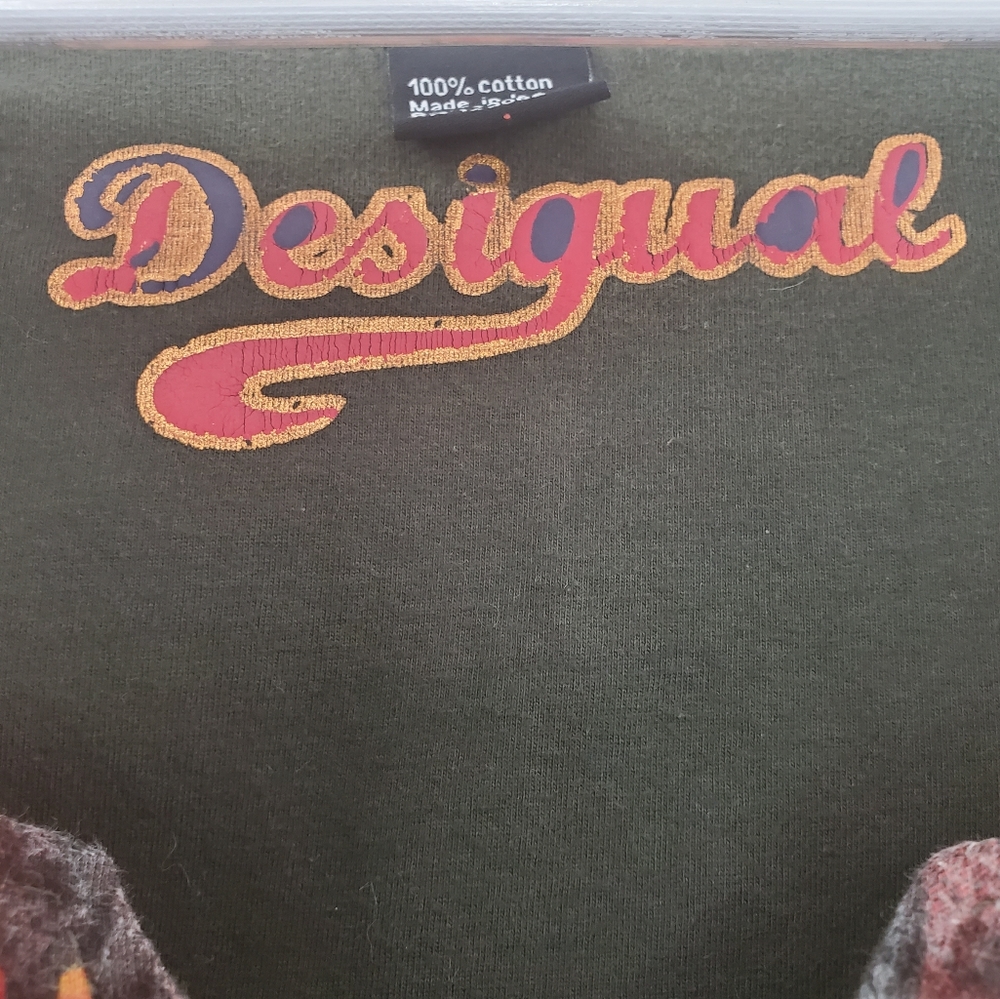 Desigual Boho Beaded Floral Tunic Long Sleeves Top Gray - Picture 5 of 7